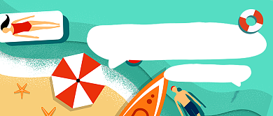 夏日避暑指南新媒体配图背景