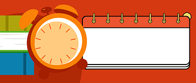 红色卡通高考倒计时公众号首图背景