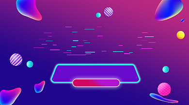 618年中盛典紫色流体渐变手机横图背景