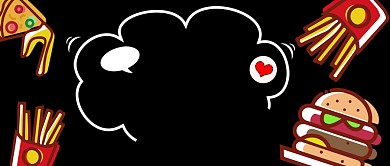 黑色卡通黑色情人节零食促销公众号首图背景