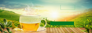 春茶上新海报banner背景