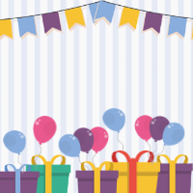 生日快乐卡通插画公众号次图背景