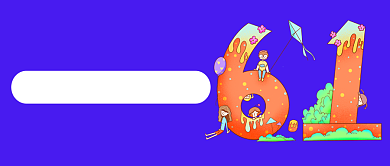 六一儿童节蓝色卡通新媒体配图背景