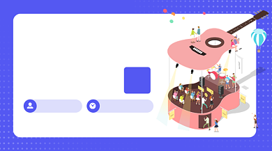 吉他培训班招生简约插画手机横图背景