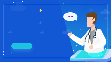 专业医疗健康蓝色插画手机横图背景