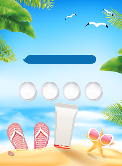 蓝色卡通夏日防晒宣传海报背景