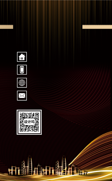 黑金大气商务地产竖版名片模板背景