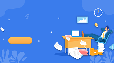 求职面试宝典蓝色插画手机横图背景