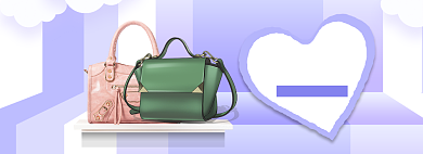 蓝色清新520女包促销banner背景