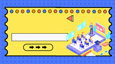 新媒体运营课程撞色插画手机横图背景