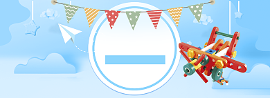 小清新六一节玩具促销banner背景