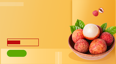 新鲜荔枝促销橙色简约手机横图背景