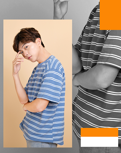 2020新势力周橙色简约男装促销海报背景