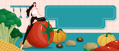 健康素食科普新媒体首图背景