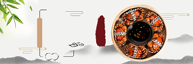 中国风美团美食海报背景