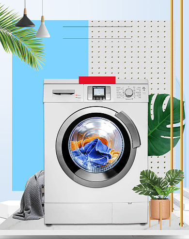 夏天时尚家电洗衣机天猫海报背景