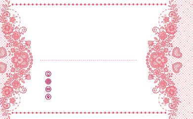 红色卡通花纹名片背景