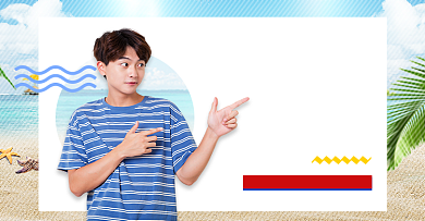 蓝色清爽风格男装短袖钻展模板背景