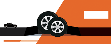 橙色卡通简约停车券背景