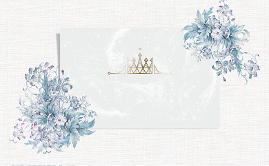 小清新文艺蓝色名片模板背景