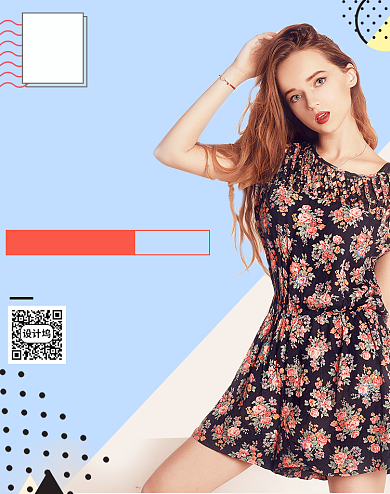 夏日女装服饰促销海报背景