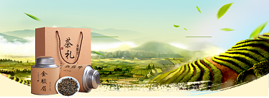 春茶上新海报banner背景
