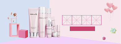 清新立夏化妆品促销banner背景