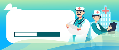 绿色卡通呵护身体健康新媒体配图背景