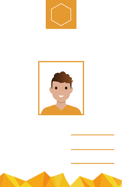 橙色时尚卡通工作证背景