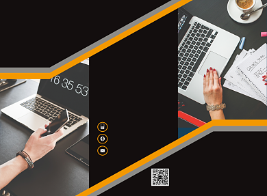 黄色大气高端宣传三折页模板背景