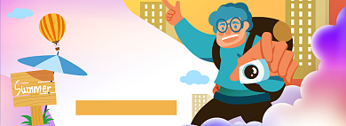 暑假旅游满减促销banner背景