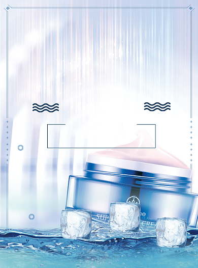 清新美妆店盛大开业美肌绽放宣传单背景