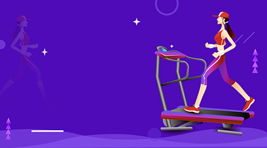 健身运动卡通插画手机横图背景