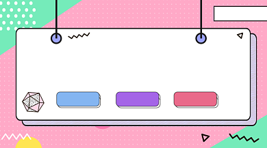 电商培训课程孟菲斯几何手机横图背景