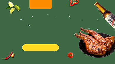 武汉麻辣鸭美食促销绿色清新手机横图背景