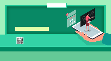 线上报名学习手机横版海报背景