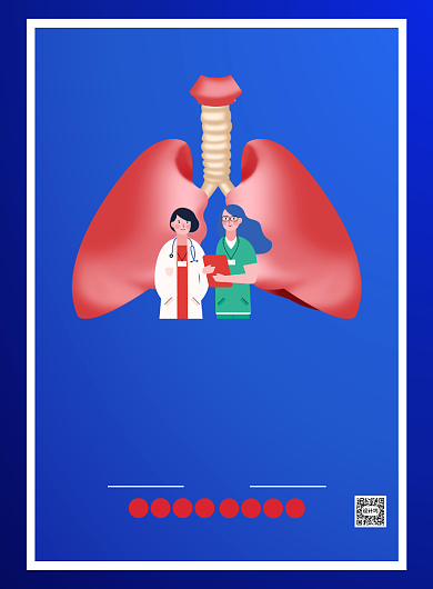 蓝色卡通世界预防结核病日宣传海报背景