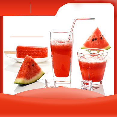 夏季新鲜西瓜汁果汁饿了么主图背景
