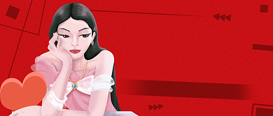 红色时尚青春有你2公众号首图背景