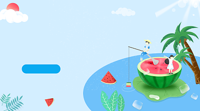 夏至时节手绘插画手机横图背景