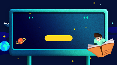 英语培训班招生卡通插画手机横图背景