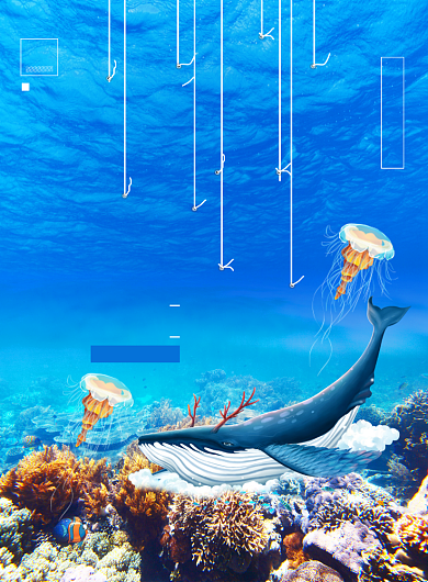 世界海洋日宣传公益海报背景