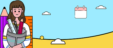 插画风高考倒计时公众号首图背景