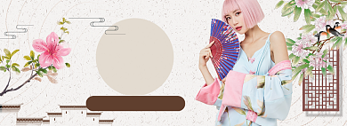 年中大促国潮女装海报背景