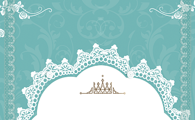 绿色花纹小清新名片背景