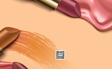 手绘化妆品名片模板背景