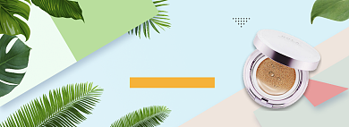 清新五一粉底促销banner背景