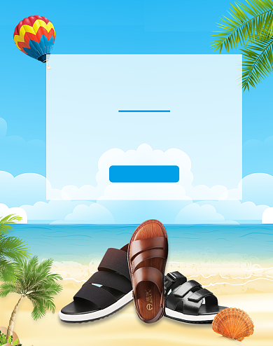 夏日男士凉鞋上新促销海报背景