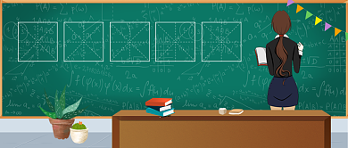 黑板卡通新生家长会公众号首图背景