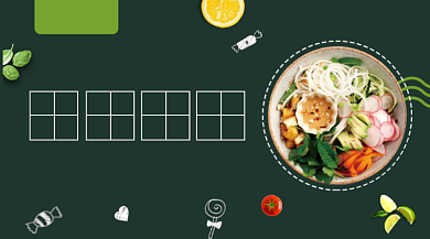 美味沙拉黑色大气手机横图背景